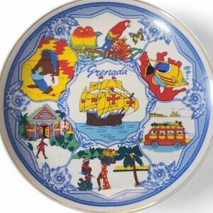 Vintage Grenada Souvenir Plate 8.25" Decorative Collectible Caribbean